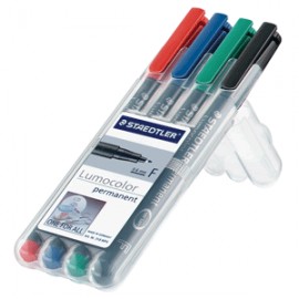 MARCADOR PERMANENTE LUMOCOLOR STAEDTLER 4 PIEZAS - Envío Gratuito