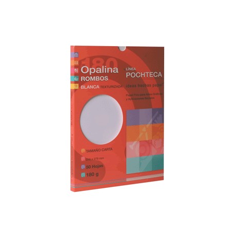 PAPEL OPALINA GOFRADA ROMBOS BLANCO POCHTECA - Envío Gratuito