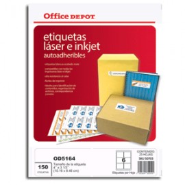 ETIQUETAS 4X3 1/3 LASER INKJET OFFICE DEPOT 150 - Envío Gratuito