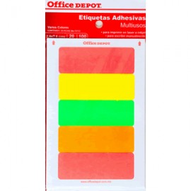 ETIQUETAS RECTANGULARES OFFICE DEPOT 2.5X7.6 C/100 - Envío Gratuito