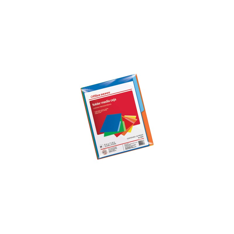 FOLDERS CARTA OFFICE DEPOT VARIOS COLORES CON 25