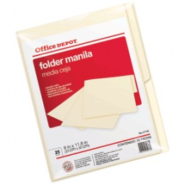 FOLDER CARTA OFFICE DEPOT MANILA CON 25 PIEZAS - Envío Gratuito