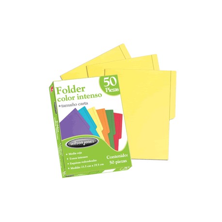 FOLDER CARTA AMARILLO INTENSO CON 50 PIEZAS - Envío Gratuito