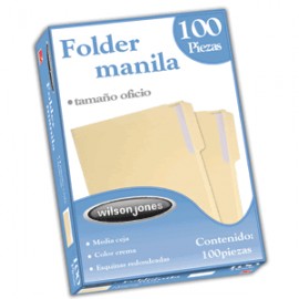 FOLDER OFICIO WILSON JONES MANILA CON 100 PIEZAS - Envío Gratuito