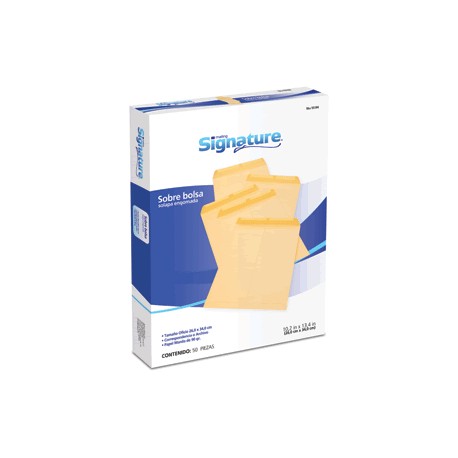 SOBRE DE PAPEL OFICIO SIGNATURE ENGOMADO 50 PIEZAS - Envío Gratuito
