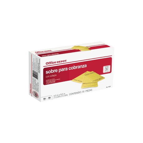 SOBRE DE PAPEL OFFICE DEPOT DE COBRANZA 50 PIEZAS - Envío Gratuito