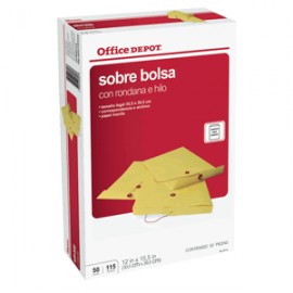 SOBRE DE PAPEL OFFICE DEPOT CON RONDANA 50 PIEZAS - Envío Gratuito