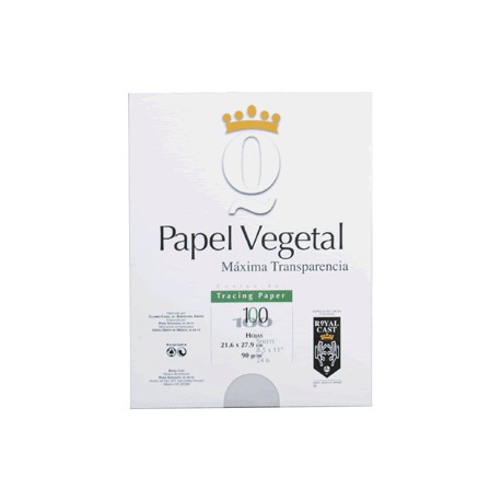 PAPEL VEGETAL CARTA BLANCO 100 HOJAS ROYAL CAST - Envío Gratuito