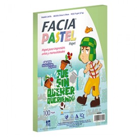 PAPEL PASTEL COLOR VERDE CON 100 HOJAS FACIA - Envío Gratuito