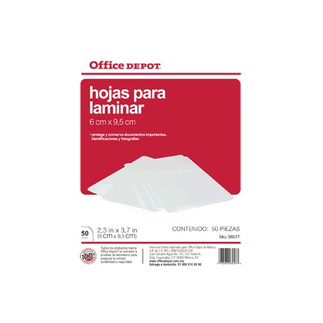 MICAS TERMICAS OFFICE DEPOT 6X9.5 CM CON 50 PIEZAS - Envío Gratuito