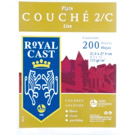 PAPEL COUCHE LISO BLANCO CON 200 HOJAS ROYAL CAST - Envío Gratuito