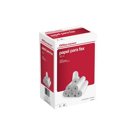 PAPEL PARA FAX CAJA CON 6 ROLLOS OFFICE DEPOT - Envío Gratuito