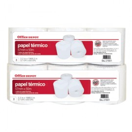 ROLLO PAPEL TERMICO 57MM X 50 M OFFICE DEPOT - Envío Gratuito