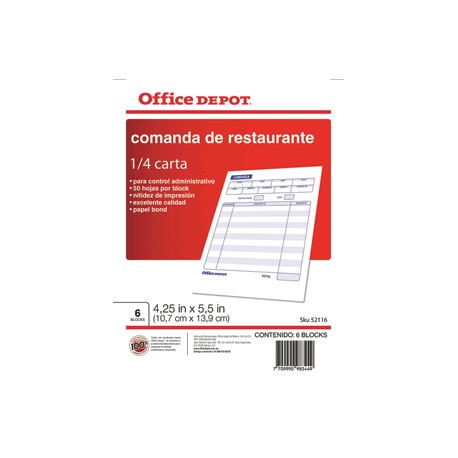 COMANDA RESTAURANTE OFFICE DEPOT - Envío Gratuito