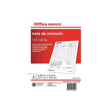 NOTA REMISION OFFICE DEPOT - Envío Gratuito