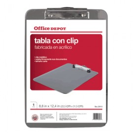 TABLA CON CLIP ACLILICO OFFICE DEPOT TAMANO CARTA - Envío Gratuito