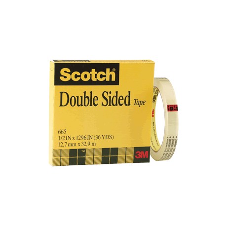 CINTA ADHESIVA SCOTCH 665 DOBLE CARA 12MM X 33M - Envío Gratuito