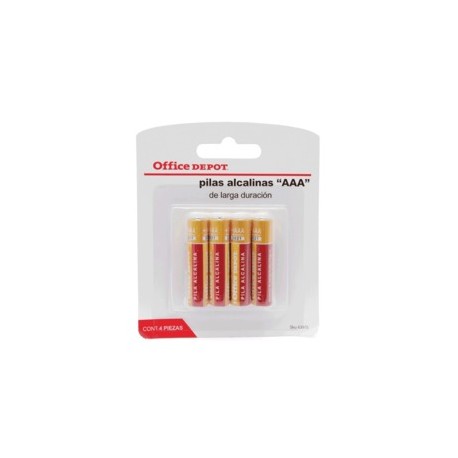 PILA OFFICE DEPOT ALCALINA AAA PAQUETE CON 4 - Envío Gratuito