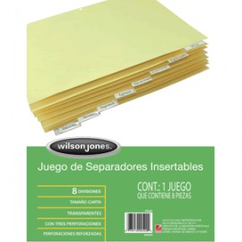 SEPARADORES INDICE WILSON JONES 8 DIVISIONES TRANS - Envío Gratuito