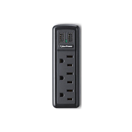 SUPRESOR CYBERPOWER 918 DE 3 ENTRADAS CON 2 USB - Envío Gratuito