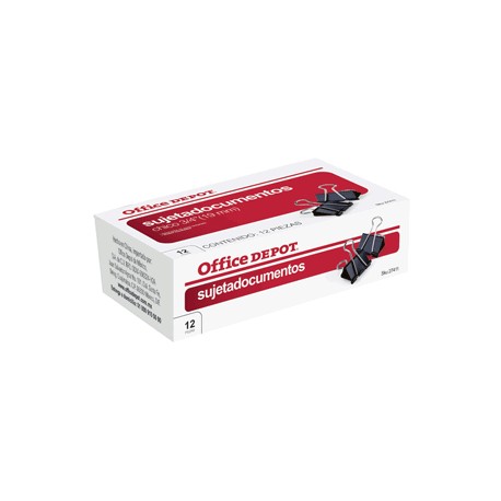 SUJETADOCUMENTOS 3/4 (19MM) 12 PACK OFFICE DEPOT - Envío Gratuito