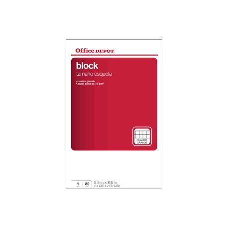 BLOCK ESQUELA OFFICE DEPOT 80 HOJAS CUADRO GRANDE - Envío Gratuito