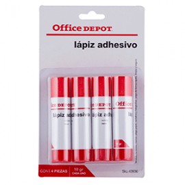 LAPIZ ADHESIVO OFFICE DEPOT 10 GRAMOS PAQUETE C/4 - Envío Gratuito