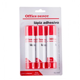 LAPIZ ADHESIVO OFFICE DEPOT 21 GRAMOS PAQUETE C/3 - Envío Gratuito