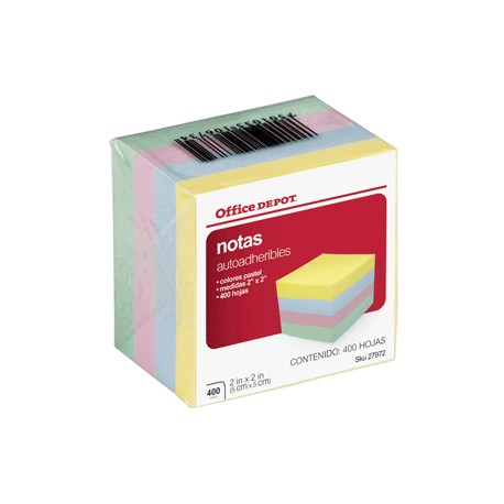 MININOTAS OFFICE DEPOT 2 X 2 PASTEL - Envío Gratuito