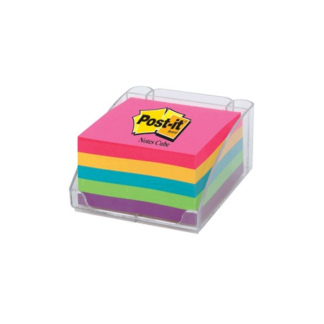 POST-IT CUBO 3 X 3 NEON 390 HOJAS CON PORTANOTAS - Envío Gratuito