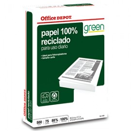 RESMA PAPEL RECICLADO 100 OFFICE DEPOT CARTA - Envío Gratuito