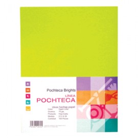 PAPEL BRIGHT LIME NEON CARTA CON 100 HOJAS POCHTECA - Envío Gratuito