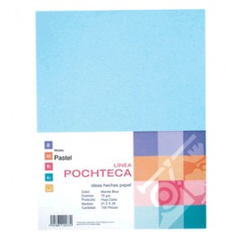 PAPEL PASTEL AZUL CARTA CON 100 HOJAS POCHTECA - Envío Gratuito