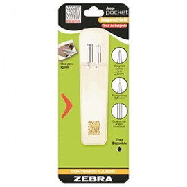 JUEGO DE PLUMA Y LAPICERO ZEBRA POCKET C-PLATA - Envío Gratuito