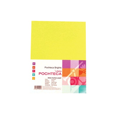 PAPEL BRIGHT YELLOW NEON CARTA 100 HOJAS POCHTECA - Envío Gratuito