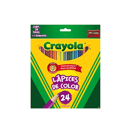 CAJA DE COLORES CRAYOLA LARGOS CON 24 PIEZAS - Envío Gratuito