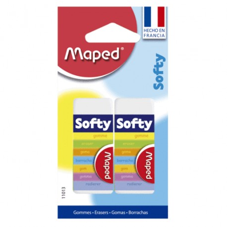 GOMA MAPED SOFTY CON 2 PIEZAS - Envío Gratuito